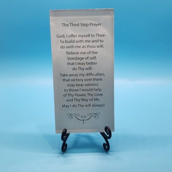 Inspirational Seafoam Glass Plaque, St Francis Prayer - Picture 5 of 5